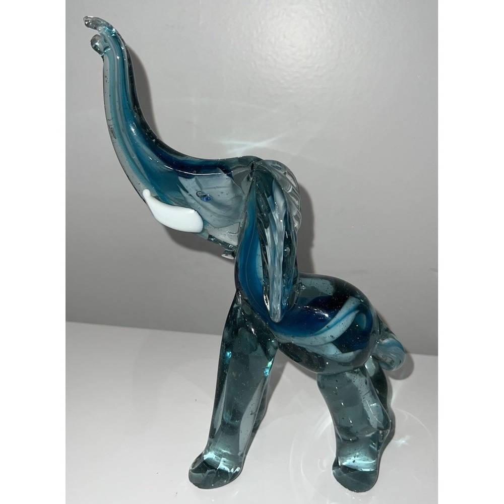 Blown Glass Figural Paperweights Blue/Elephant(8-b0)